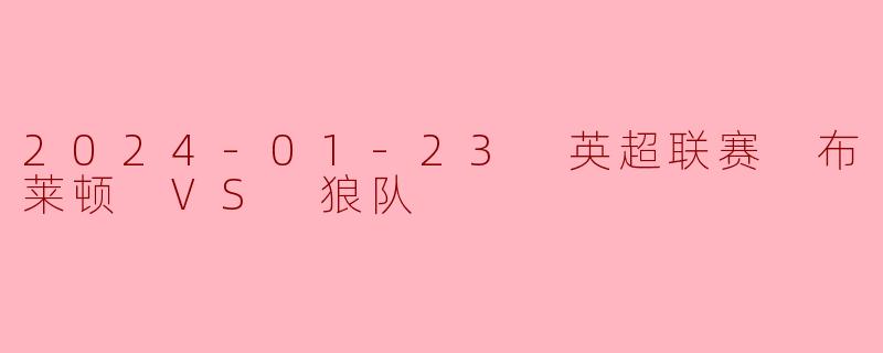 2024-01-23 英超联赛 布莱顿 VS 狼队